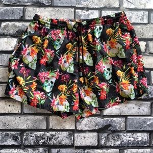 Zara Man Skull Print Board Shorts